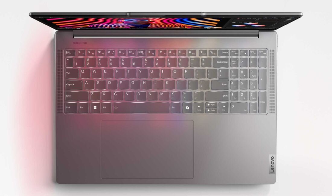 Laptop LENOVO Yoga Pro 9 - podświetlana klawiatura z białym podświetleniem