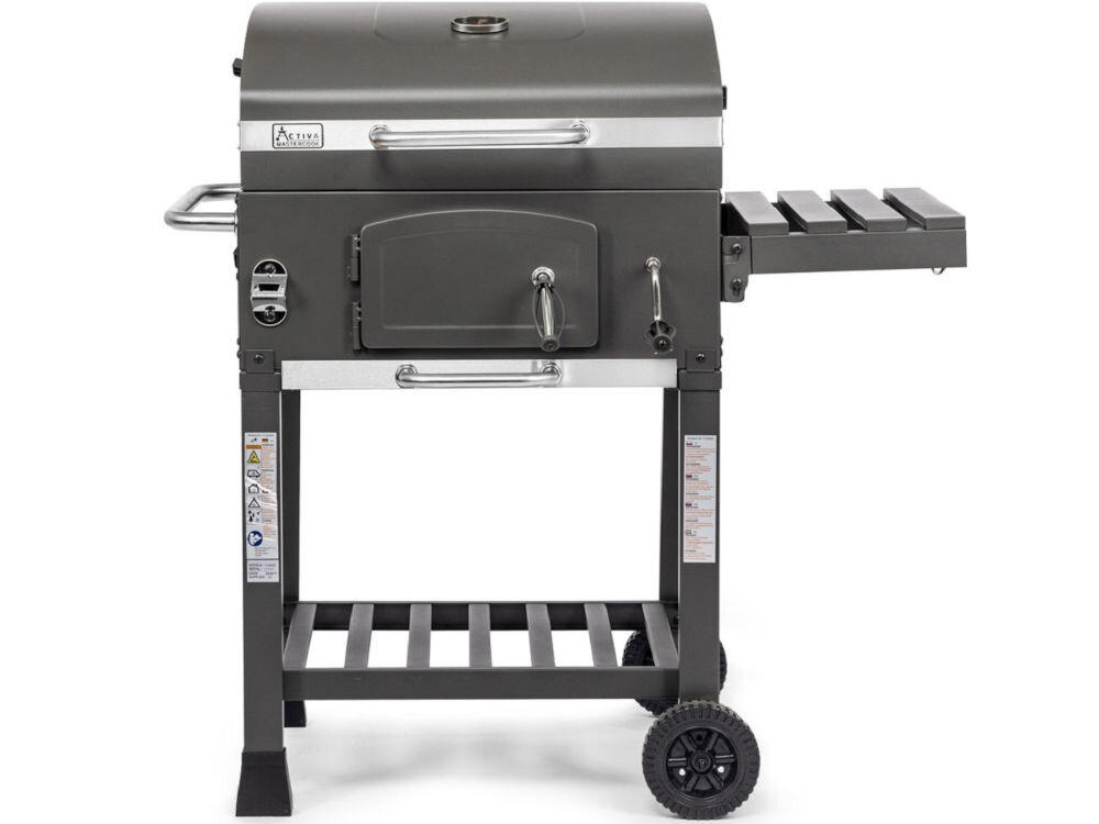Grill węglowy ACTIVA Angular 11245L 57.5 x 42 cm zdolność do zachowania wilgoci w potrawach przyspieszony proces pieczenia szybsze przygotowanie dań wyjątkowa soczystość głęboki aromat kulinarne arcydzieło