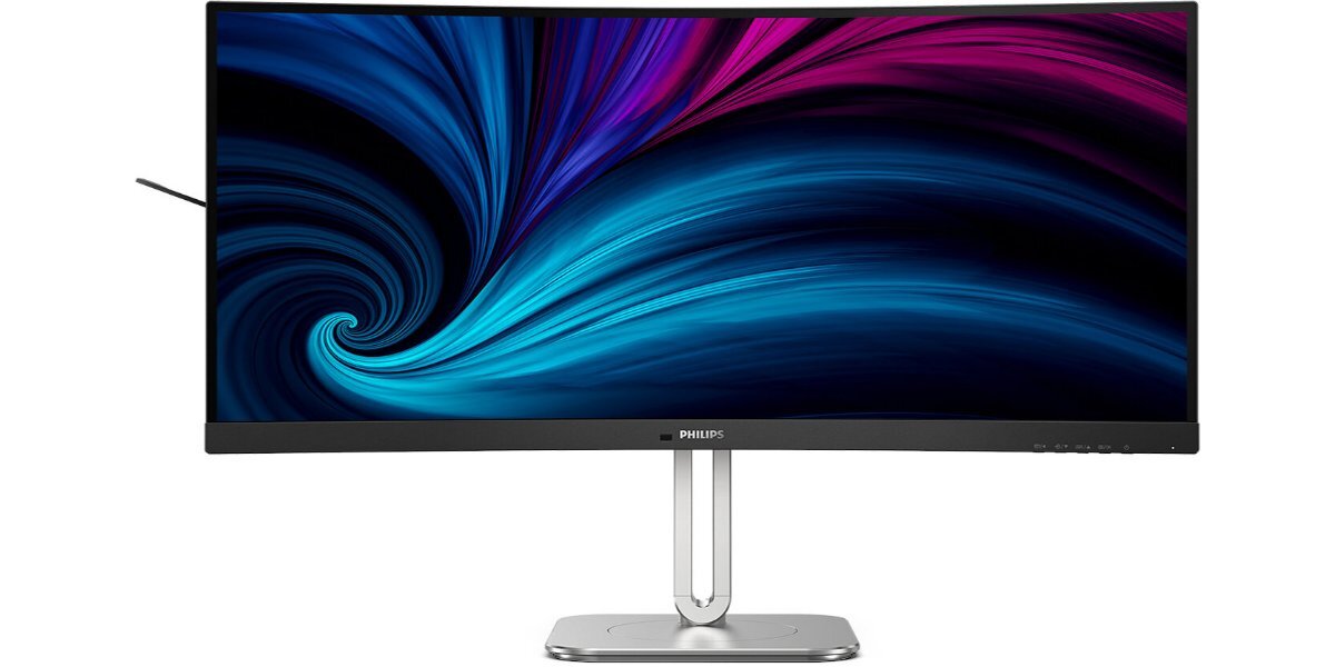 Monitor PHILIPS 34B2U5600C na białym tle.