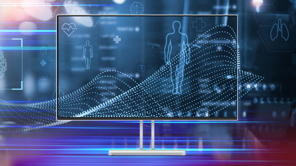 Monitor LENOVO L27i-4A 27 cali 1920x1080px IPS 100Hz 1 ms [MPRT] prezentacja monitora i jego cienkiej ramki przekątna 27 cali przestrzeń robocza skuepienie wygoda rozdzielczość Full HD wyraźny obraz odwzorowane szczegóły