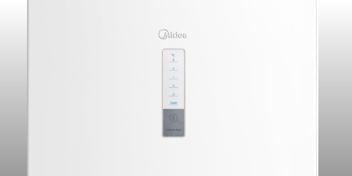 LODÓWKA MIDEA MDRB424FGE01OE Przestronne wnętrze lodówki MIDEA o pojemności 310 litrów z praktycznymi półkami i szufladami