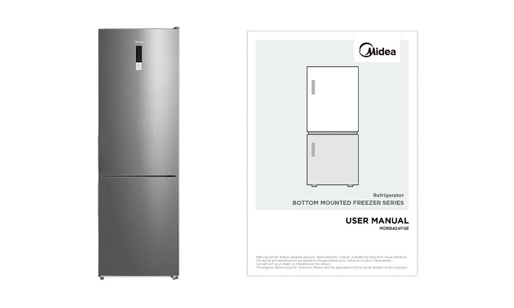 LODÓWKA MIDEA MDRB424FGE02OE Zawartość zestawu lodówka instrukcja