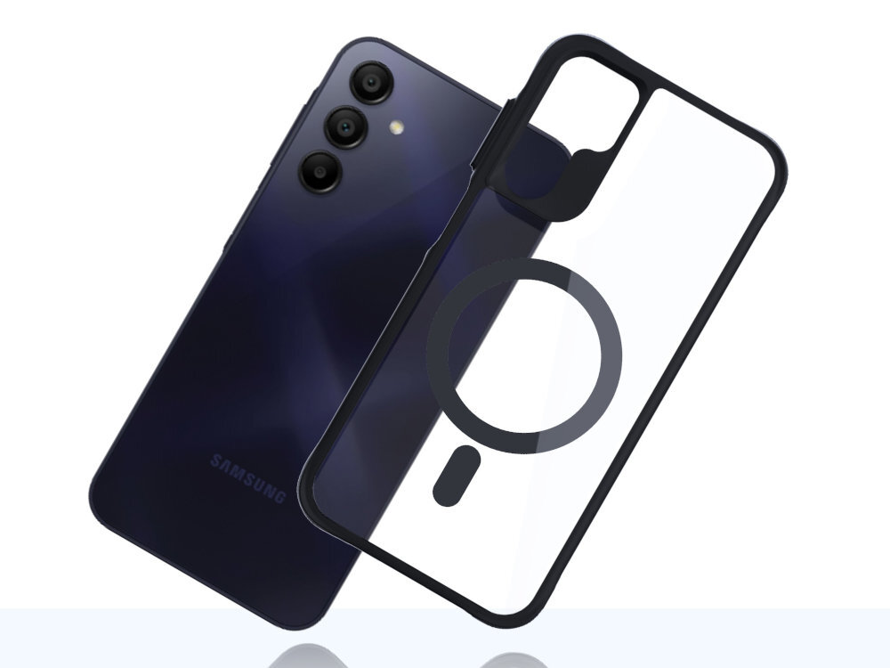 3MK Satin Guardx MagCase sztywnych pleckach poliwęglanu (PC) zostało wielokrotnie sprawdzone w testach Military Grade - etui i telefon od tyłu na białym tle