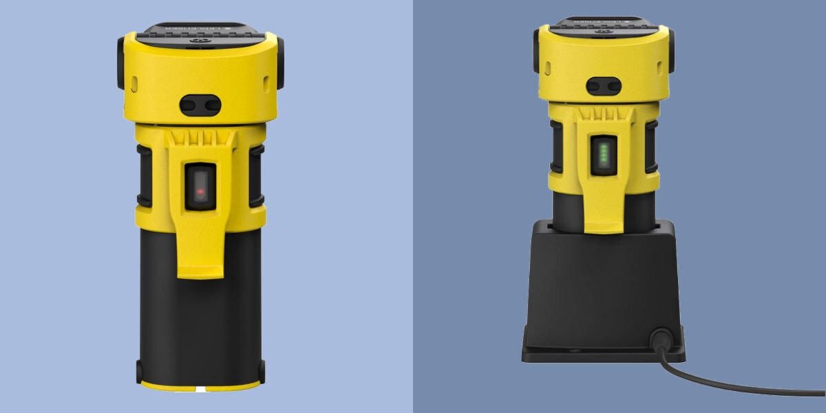 Wydajny akumulator - latarka w stacji ładującej