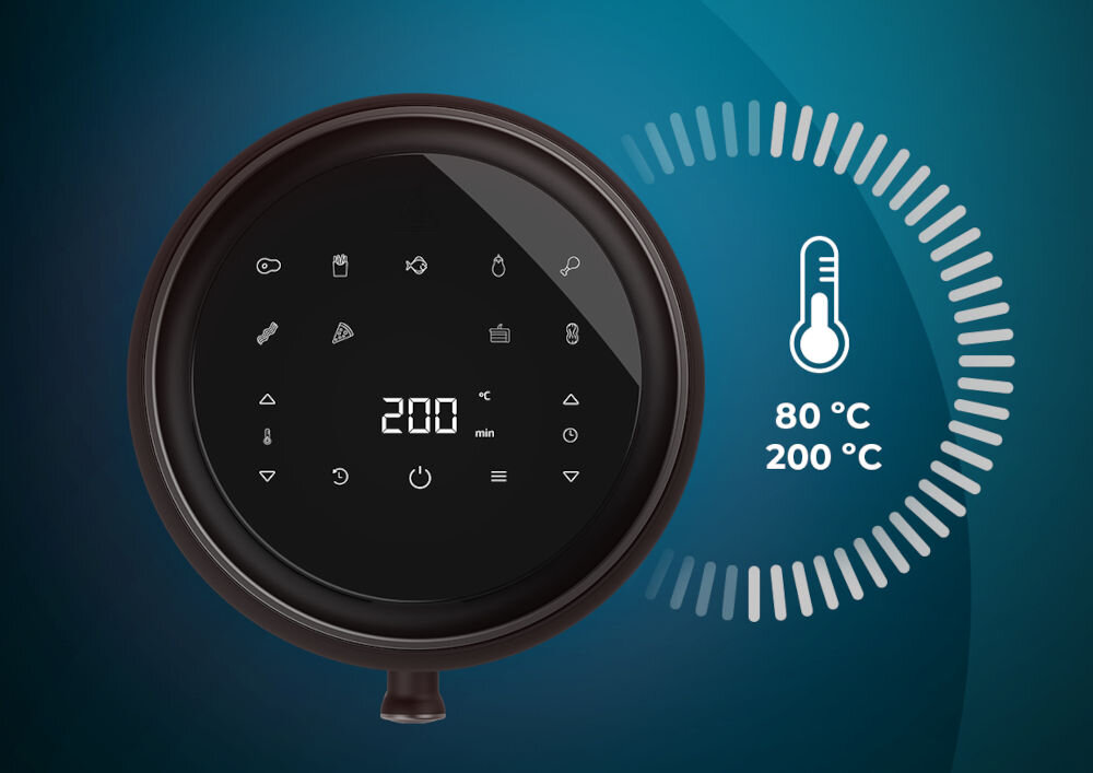 Frytownica CECOTEC Fantastik 3550 3.5L zakres temperatur od 80 do 200 duża wszechstronność powolne gotowaniee niska temperatura wysokie temperatury chrupiąca skórka eksperymentowanie w kuchni 