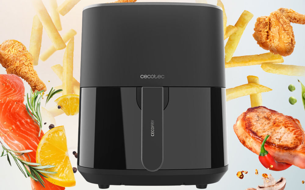 Air Fryer Frytkownica beztłuszczowa CECOTEC Fantastik 5500 Pack 5.5L moc 1500 W szybkie gotowanie szybkie nagrzewanie szybszy proces pyszne równomiernie ugotowane potrawy do każdej kuchni