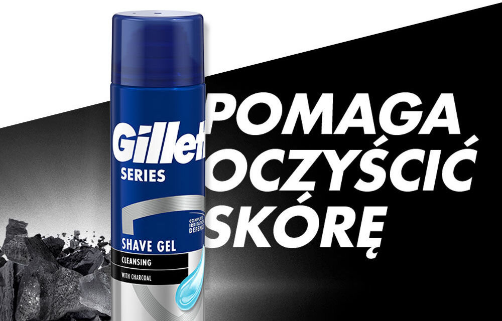 Golarka GILLETTE Mach3 Charcoal + 6 ostrzy + Stojak żel stojak