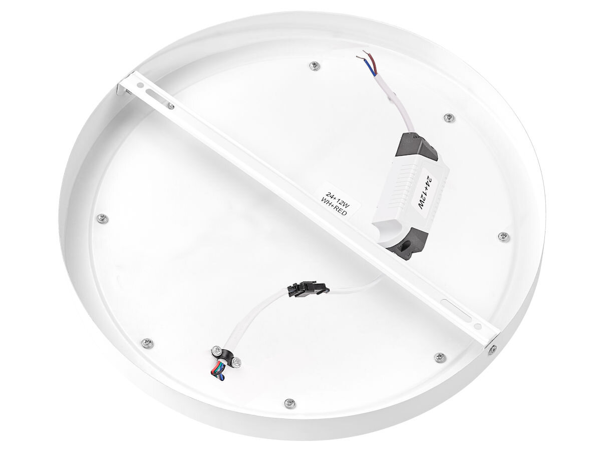 Plafon TRACER Lumi Round TRAOSW47320 biały, funkcjonalność, energooszczędność, oświetlenie, wnętrze, na białym tle plafon od tylnej strony od góry