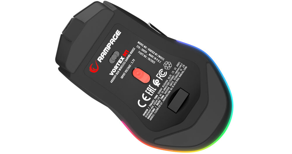 Mysz RAMPAGE Vortex M1 Czarny łatwość manewrowania solidna odporna na intensywne użytkowanie trwała budowa codzienne użytkowanie podczas profesjonalnych sesji gamingowych 