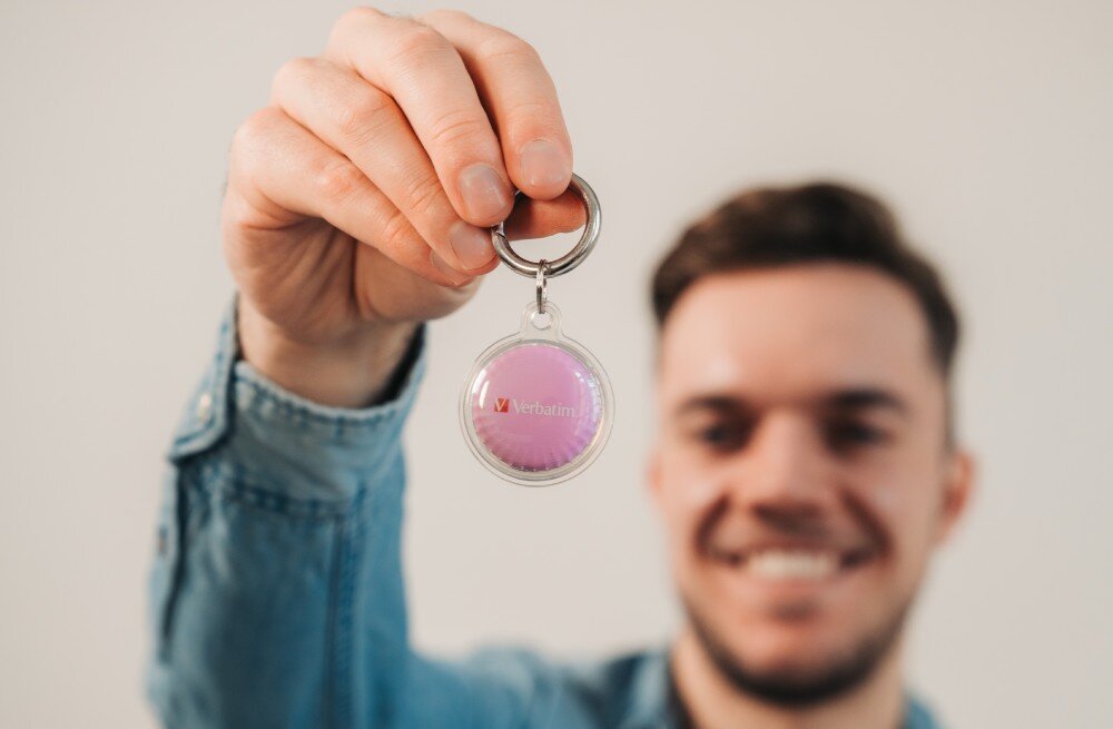 Lokalizator VERBATIM My Finder Coin MYFC-03BWP Czarny/Biały/Różowy (3 szt.) działanie Apple Find My sieć Bluetooth