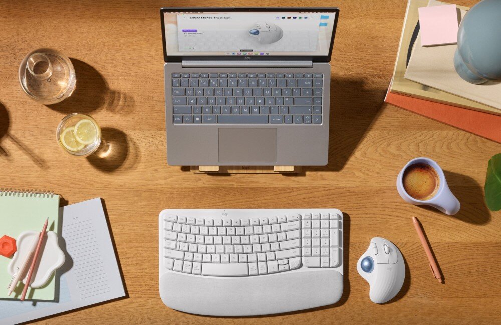 Mysz LOGITECH Ergo M575S Biały łączność odbiornik Bluetooth zasilanie bateria