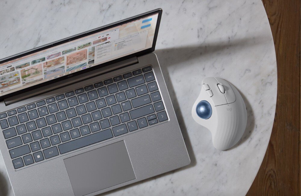 Mysz LOGITECH Ergo M575S Biały wielkość przestrzeń