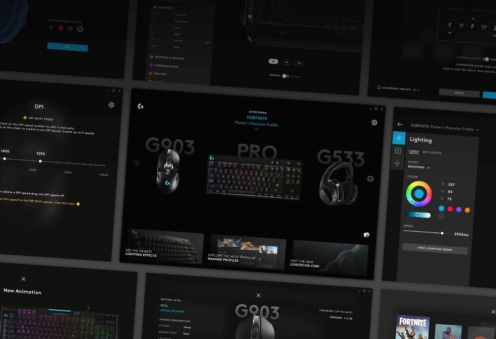 Kontroler LOGITECH RS Shifter & Handbrake oprogramowanie regulacja narzędzia