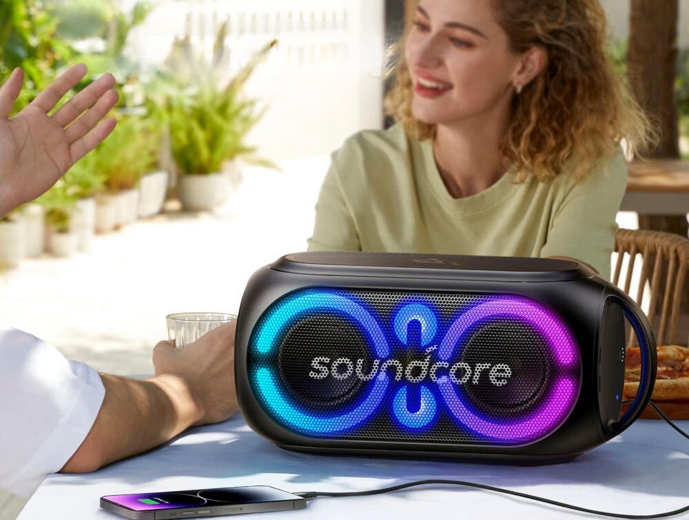 Głośnik mobilny SOUNDCORE Party Rave 2 pokazy swietlne personalizacja dzwiek kontrola equalizer