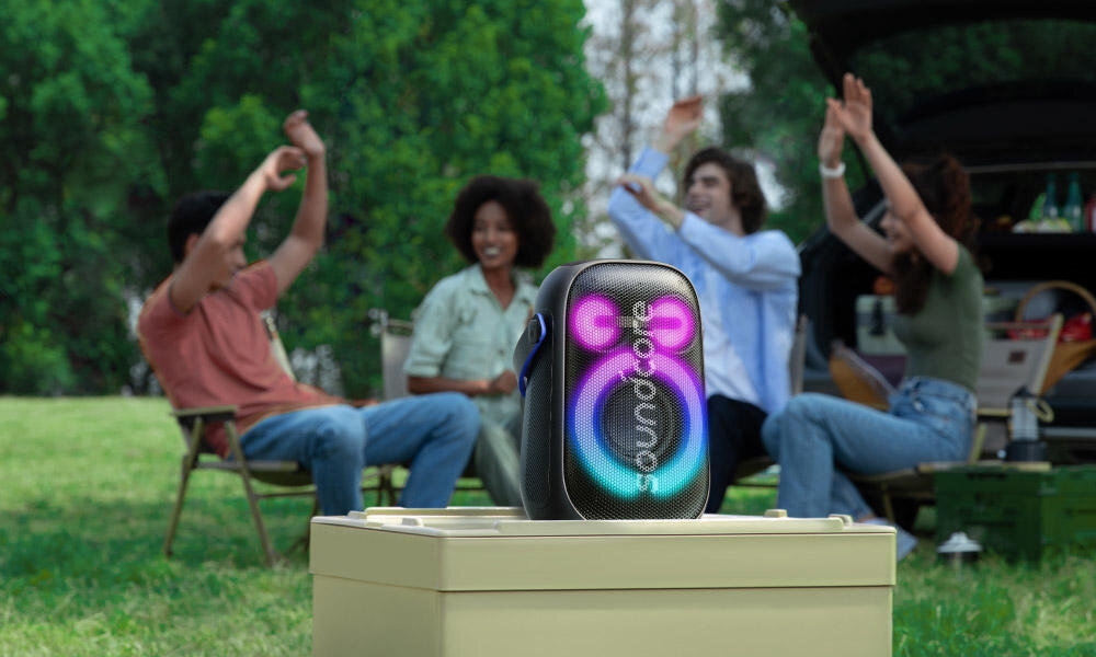 Głośnik mobilny SOUNDCORE Rave Neo 2 dźwięk wysoka jakość brzmienie łączność połączenie ładowanie wizualne aplikacja 