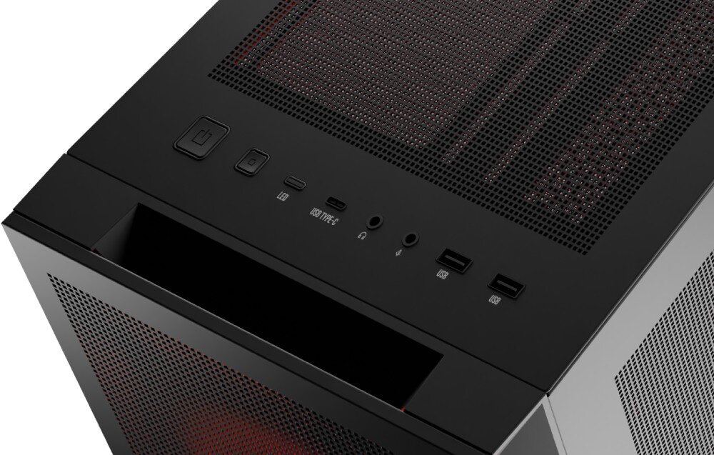 Obudowa MODECOM Volcano Expanse S Midi Czarny zaślepki pionowy montaż karty porty gniazda