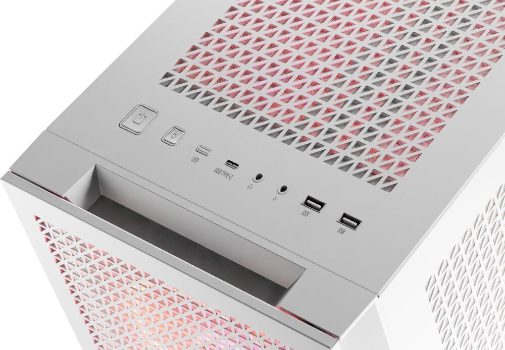 Obudowa MODECOM Volcano Expanse T Midi Biały zaślepki pionowy montaż karty porty gniazda