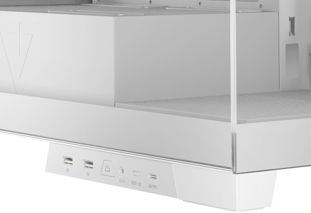 Obudowa MODECOM Volcano Space Midi Biały panel wejściowy złącza porty USB