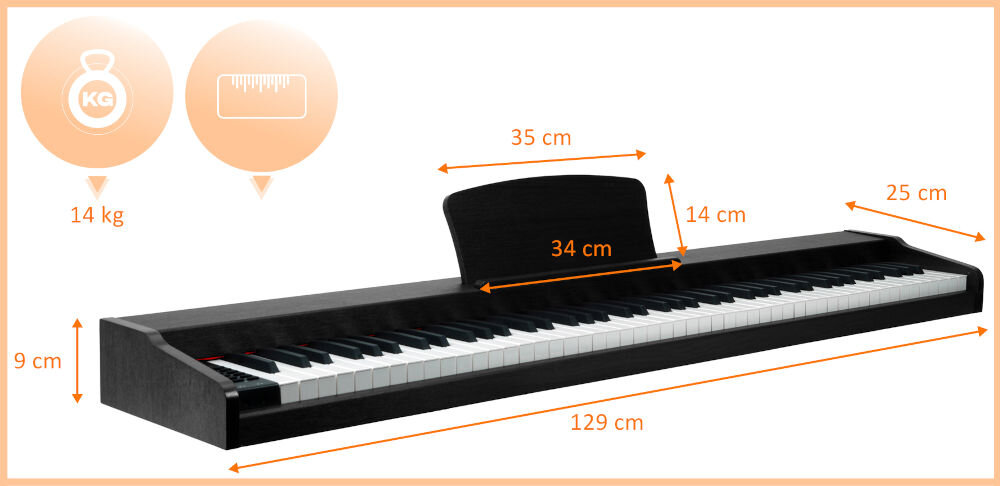 Pianino cyfrowe MUSICMATE MM-P10-B Czarny elementy zestaw
