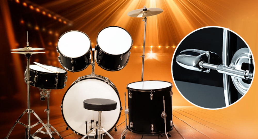 Perkusja MUSICMATE Junior MM-DRM200 MusicalEnergy Czarno-biały obręcze bębnów są wykonane ze stali z czarną powłoką statywy i
lugi perkusyjne z chromowanej stali Bębny w zestawie wyposażone są w system łatwej regulacji naciągów precyzyjna regulacja