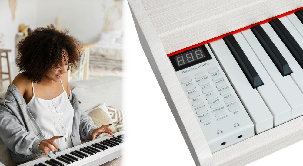 Pianino cyfrowe MUSICMATE MM-P10-W Biały każdy poziom zaawansowania