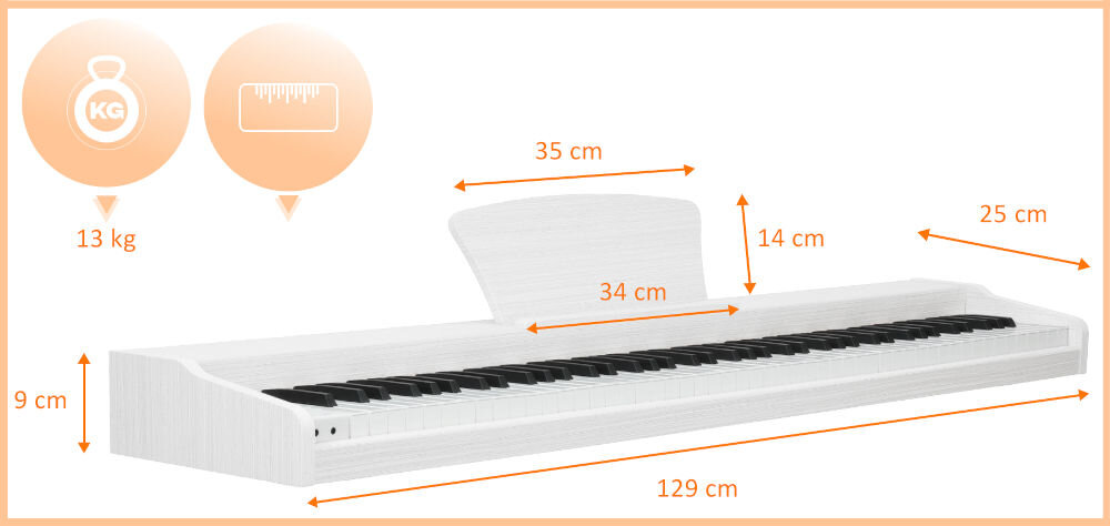 Pianino cyfrowe MUSICMATE MM-P10-W Biały elementy zestaw