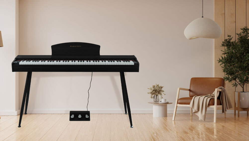 Pianino cyfrowe MUSICMATE MM-P40-B Czarny klawisze mechanizm młoteczkowy Hammer Action wbudowane głośniki