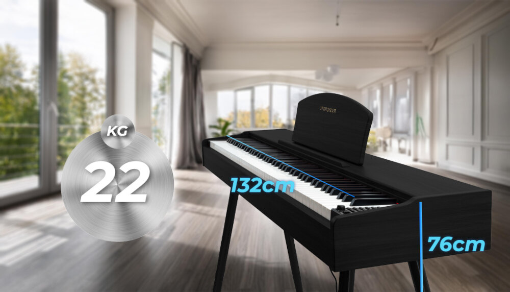 Pianino cyfrowe MUSICMATE MM-P40-B Czarny wymiary waga