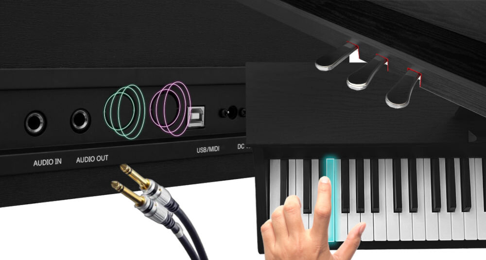 Pianino cyfrowe MUSICMATE MM-P80-B Czarny bluetooth pedał