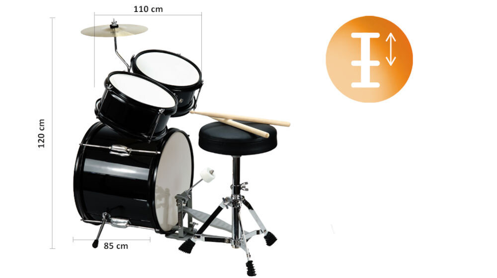 Perkusja MUSICMATE DRM250 MusicalStrike Czarny kompaktowe wymiary 110 x 85 x 120 cm łatwe użytkowanie rozwija umiejętności motoryczne oraz koordynację ruchową