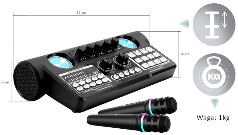 Zestaw do Karaoke i Streamingu MUSICMATE MM-SC450 MusicParty dwa wejścia live bluetooth