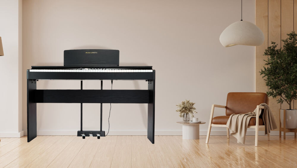 Pianino cyfrowe MUSICMATE MM-P60-B Czarny klawisze mechanizm młoteczkowy głośniki