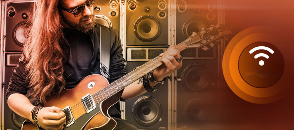 Wzmacniacz gitarowy MUSICMATE MM-A40 ToneForce łączy funkcję wzmacniacza z głośnikiem Bluetooth wejście AUX jack 3,5 mm regulacja głośności