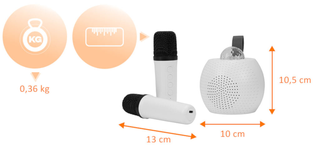 Zestaw karaoke MUSICMATE MM-SC150 GleamStar elegancki wygląd solidne materiały precyzyjne wykonanie