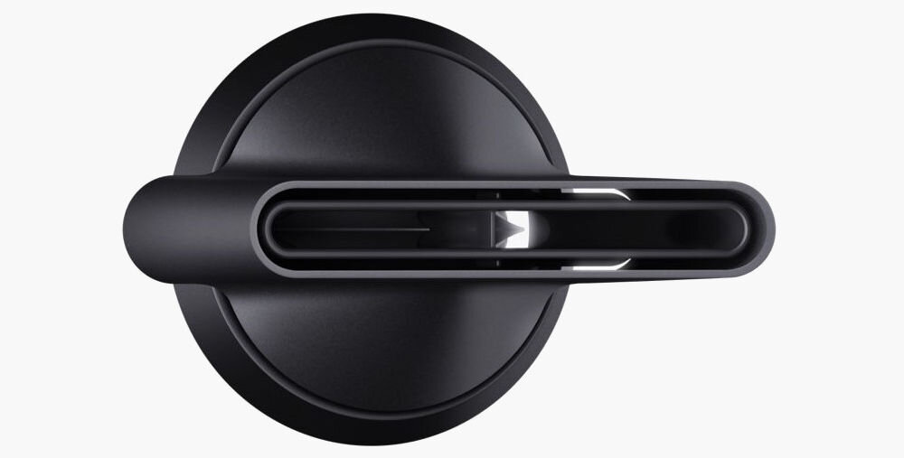 Widok z góry na wąską dyszę koncentratora powietrza suszarki Dyson Supersonic