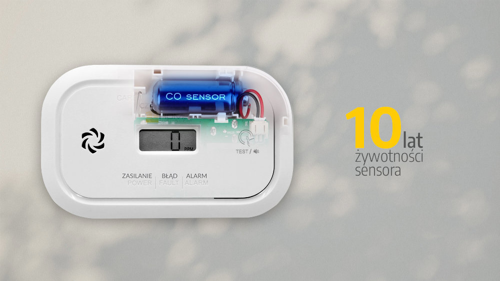 Czujnik tlenku węgla EL HOME CD-17A2v2300 Kompaktowa konstrukcja 120 x 73 x 34 mm sensor elektrochemiczny 10 lat elektronicznym układem sterującym