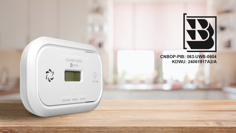 Czujnik tlenku węgla EL HOME CD-17A2v2300 rygorystyczne normy bezpieczeństwa certyfikację CNBOP-PiB znak budowlany B