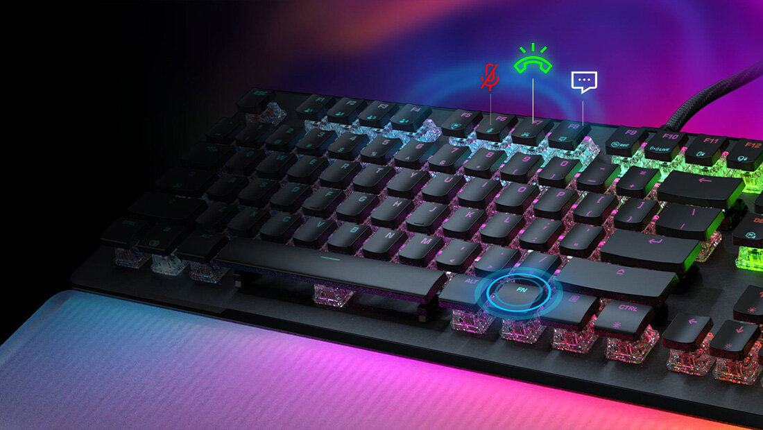Turtle Beach Vulcan II Max pięciu wersji ustawienia klawiszy Smart Keys inteligentne oświetlenie LED podświetlenie AIMO Easy Shift
