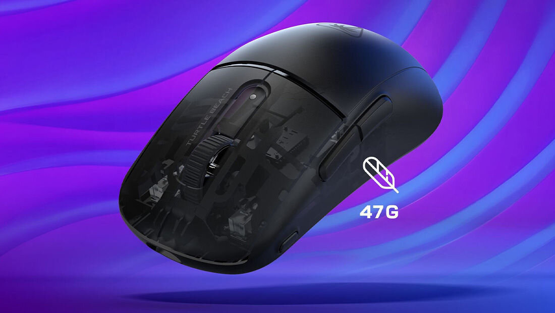Turtle Beach Burst II Air czarna ergonomiczne ułożenie rąk waga 47 gram solidna obudowa
