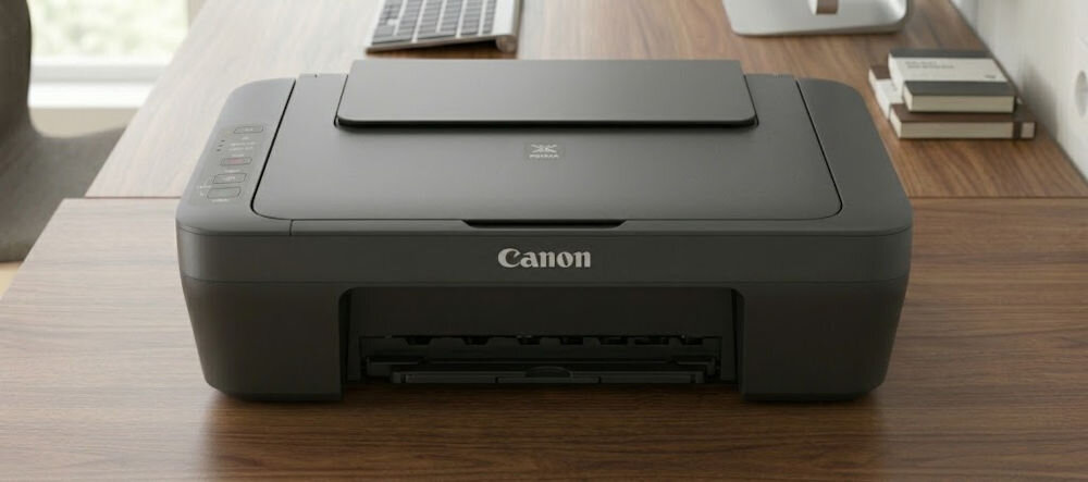 Urządzenie wielofunkcyjne CANON Pixma MG2556S Druk w kolorze urządzenie na biurku