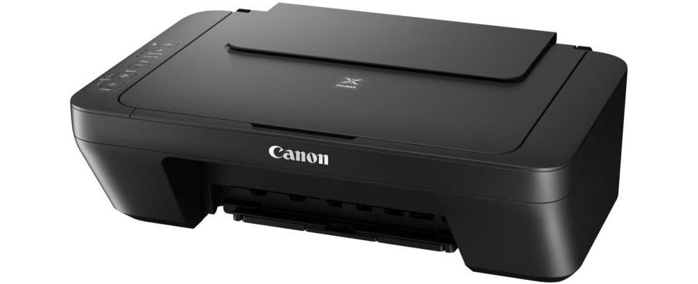 Urządzenie wielofunkcyjne CANON Pixma MG2556S Druk w kolorze prezentacja urządzenia na białym tle pod kątem Tryb cichej pracy i funkcja automatycznego włączania komfort użytkownika