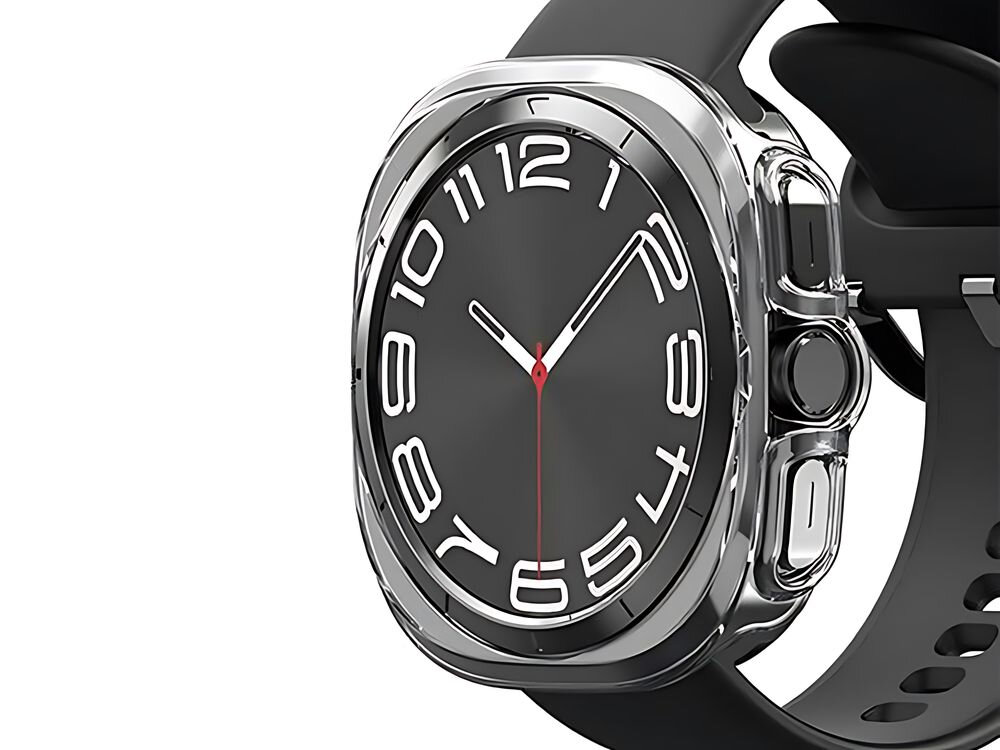 Etui ARAREE Nukin do Samsung Galaxy Watch 7 (44mm) Przezroczysty Różne kolory zegarków obok siebie z nałożonym etui dopasowanie przezroczyste struktura wygląd do Samsung Galaxy Watch 7 (40mm) z wytrzymałego poliwęglanu zabezpiecza przed zarysowaniami oraz drobnymi uszkodzeniami oryginalny wygląd przezroczysty materiał nie żółknie Precyzyjne dopasowanie funkcjonalność estetyka