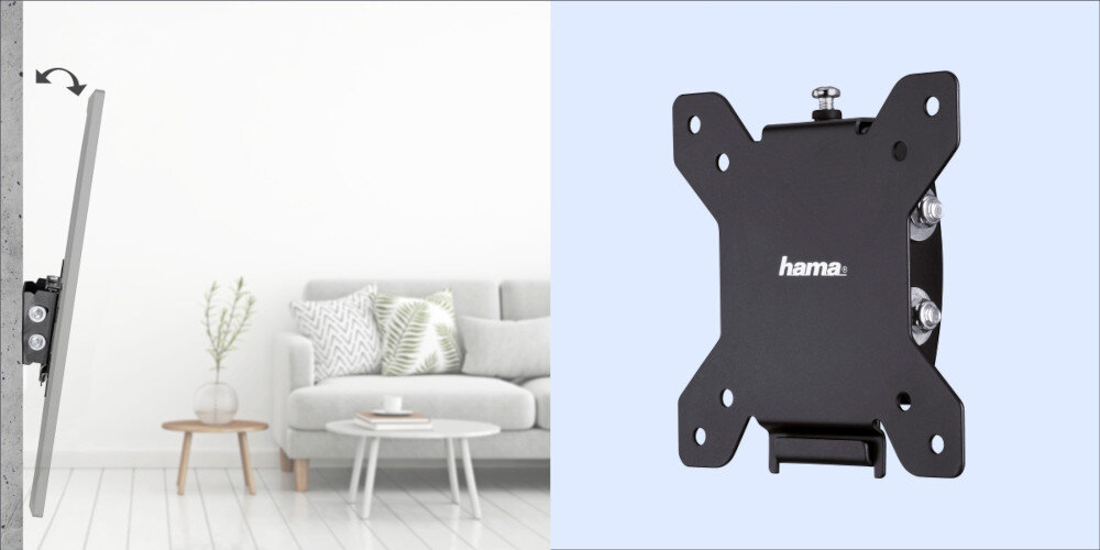 Uchwyt HAMA do TV 10-26 cali Motion XS 220802 - Elastyczność kąta nachylenia, Easy-Fix