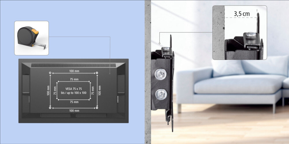 Uchwyt HAMA do TV 10-26 cali Motion XS 220802 - Łatwy montaż