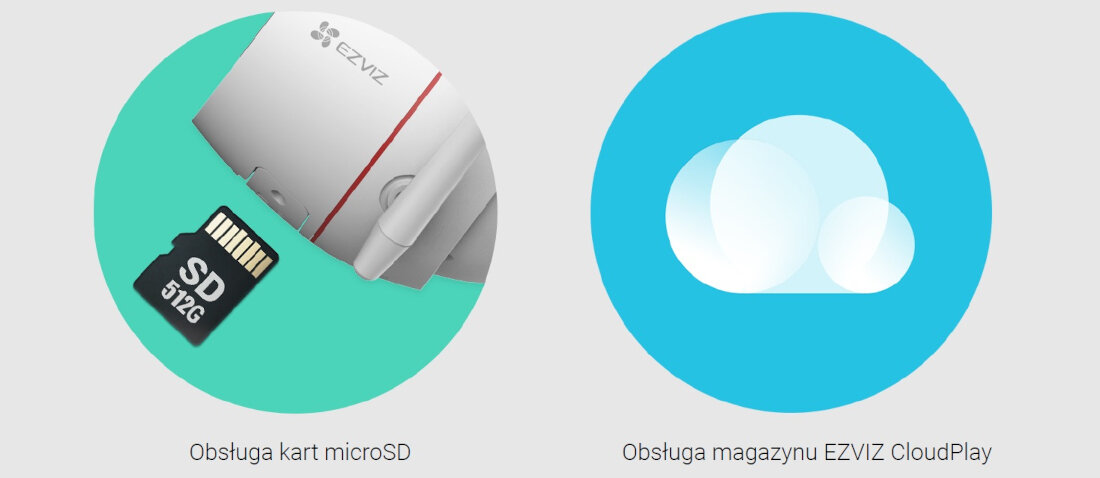 Kamera EZVIZ H3C 3K Zewnętrzna, Wi-Fi / LAN magazyn nagrania wideo nagrane filmy karta microSD pojemność sunskryncja pamięć masowa chmura