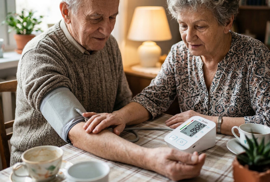 Ciśnieniomierz AIR DOCTOR SHC03A Biały Dopasowany mankiet Mankiet o zakresie 22–40 cm dopasowanie Zasilanie bateriami 3 x bateria AA lub przez port USB-C wymiary