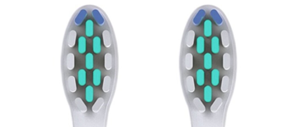 Oryginalna końcówka szczoteczki CONTROLY Supersonic średnie białe (2 szt.) (Delikatne dla dziąseł) dla wrażliwych dziąseł Miękkie włókna higiena wykończenie prezentacja Neutralna kolorystyka 