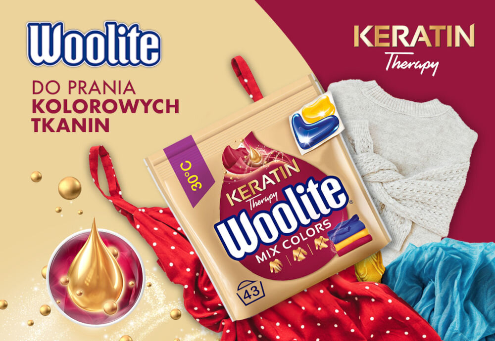 Kapsułki do prania WOOLITE Mix Colors - 43 szt. wygląd
