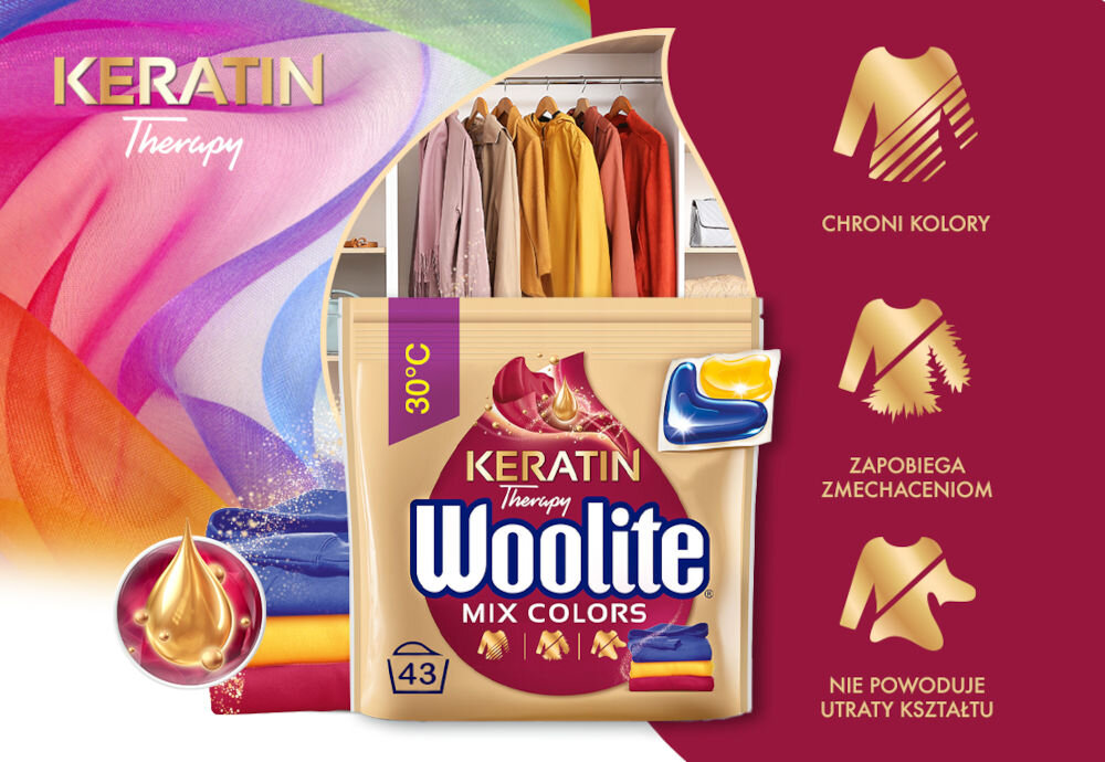 Kapsułki do prania WOOLITE Mix Colors - 43 szt. ochrona koloru tkanin