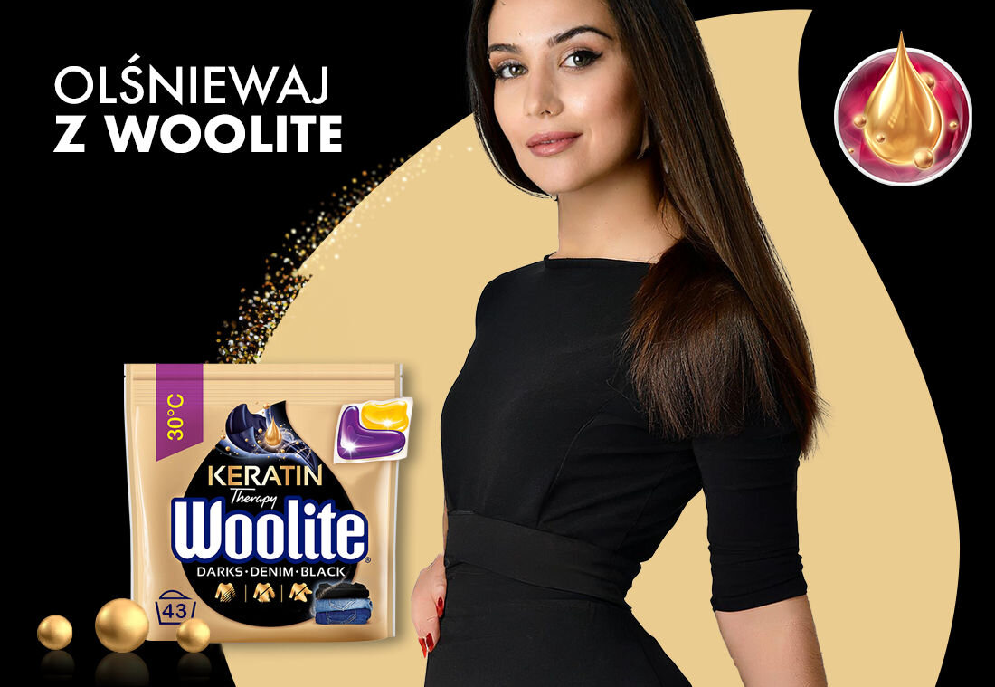 Kapsułki do prania WOOLITE Keratin Therapy - 43 szt. ochrona tkanin ciemnych kolorów